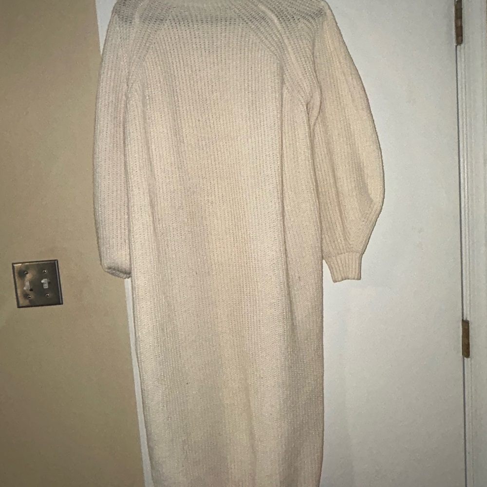 Cozy Cream Knit Sweater Dress